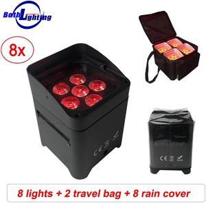 IR Control WiFi Remote Wireless Battery Operated LED Mini PAR Lights 6X18W RGBWA UV 6in1 Wireless LED Uplighting for wedding
