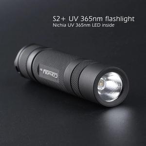 S2+ black UV 365nm led flashlight ,nichia 365UV in side ,OP reflector,Fluorescent agent detection