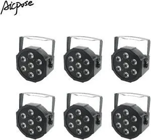 6Pcs/lots 7x18w 6 in 1 Par Led Light RGBWA UV Plastic Par Light 7*18W Led Par Staining Light Wall Washer For Stage Wedding Disco