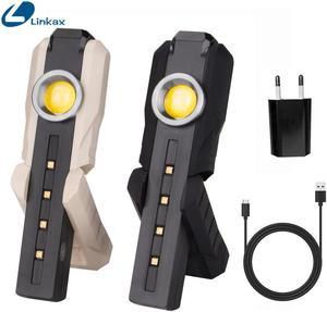 4 UVC Work Light XPE LED UV and White COB Working Light Magnet Hook USB Rechargeable Ultraviolet Lamp Torch Flashlight