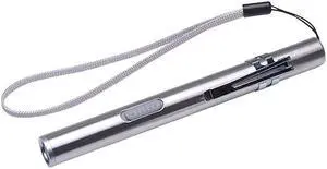 1 Pc LED Flashlight USB Rechargeable High-light Pocket Stainless Steel Light Electric Torch for Camping Hiking Fishing Outdoor