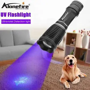 High power Zoom UV Light Ultraviol Flashlight 395nm Travel safety Cat Dog pet urine Detection Torch Lamp 18650 battery