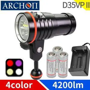 D35VP II warm white diving photograph lights UV Red HD diving video light diving lighting flashlight Underwater 100m fill lights