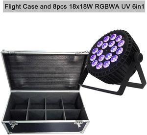 Case with 8pcs 18x12W 4in1 Led Par Light 18x18W RGBWA UV 6in1 DMX Stage DJ Disco Led Spotlight Nightclub Bar Event Wash