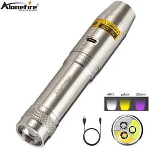 SV330 Jade Flashlight USB Rechargeable UV LED 365nm Violet Light Ultraviolet Torch for jewelry amber Money18650battery