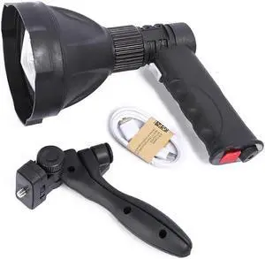 Portable LED Flashlight Battery Powered UV Handheld Spot Light Lamp for  Camping Hiking Emergency