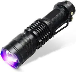 Q5 395 UV Purple Light Flashlight Telescoping Zoom Money Checker Torch