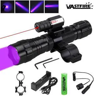 Violets Invisible Zoomable Tactical Flashlight 2000LM 1 Mode XPE LED WF-501B Flashlight Torch Lamp Hunting UV Gun Light