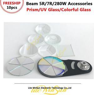 10pcs Beam 5R 7R Beam 280W Lighting Accessories Prism/Ultraviolet Glass(UV Glass)/Colorful Glass