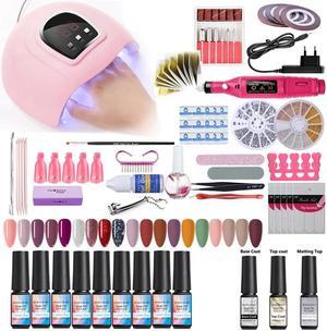 NICOLE DAIRY Gel Nail Polish Set UV LED Lamp Dryer With Polish Kit Soak Off  Tools Set Electric Nail Drill Nail Art Tool