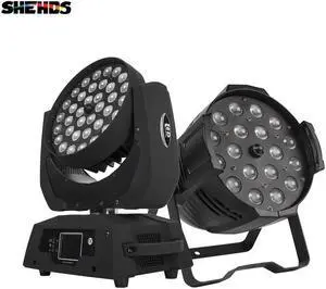 2PCS Led Zoom Wash 36x18W RGBWA UV 6in1 Moving Head Light 36x12W Lyre DJ Par 18x18W Zoom Par 18x12W Bar Stage Wedding Church