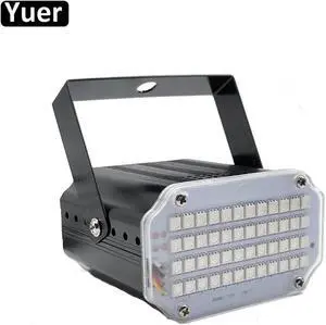 Aluminum case 48 LED RGB UV White Strobe Lights Disco DJ KTV Party Holiday Music Club Sound Activated Flash Stage Night Light