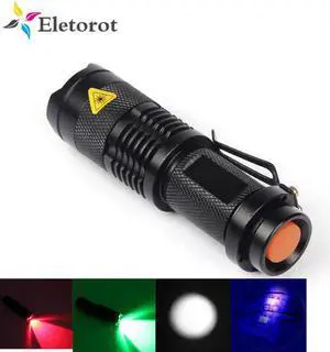 Aluminum Portable Green/Red/White /UV Flashlight Purple Violet Light UV 395nm torch 600LM Adjustable Focus 3 Modes Lamp Aluminum Portable Green/Red/White /UV Flashlight Purple Violet Light UV 395nm torch 600LM Adjustable Focus 3 Modes Lamp