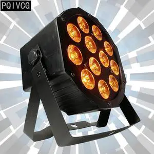 8pieces/ RGBWA+UV 6-in-1/12x18W led Par lights 6in1 flat par led dmx512 disco lights professional stage dj equipment
