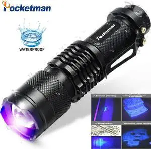 LED flashlight High Power Torch 395nm black light Wavelength Violet Lamp Flash Light Aluminum light