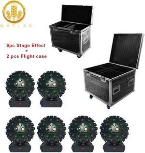 6pcs 5x18W RGBWA UV 6in1 LED Stage Light Effect With Flight Case Package LED Rotatable Magic Ball Light For Stage Party