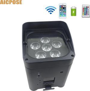 6*18w RGBWA UV Wireless Par Light Remote Control Battery Remote Wifi Control Outdoor Stage Lights Wedding Uplights