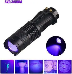 SK68 AA Mini Zoomable UV-Flashlight 365nm 395nm Ultraviolet Light Torch Lamp For Marker Cash,Scorpion Detection