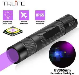 Flashlight 365nm Ultra Violets mini Ultraviolet Lanterna IP65 Waterproof Invisible Torch for Pet Stains Use 18650 EDC Light
