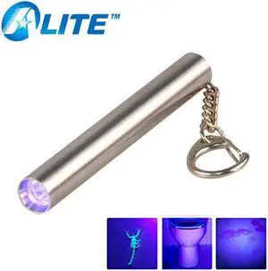 Mini Keychain Flashlight 365nm 395nm UV Keychain Torch Light Ultraviolet Pocket Money Scorpion, pet urine Detector