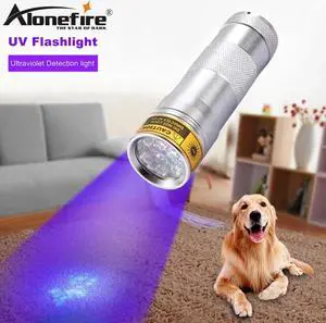 12 Led 395-400nm Ultra violet light Cat Dog Pet urine Money Hotel health Ore UV Detector Lamp flashlight AAA battery