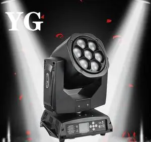 7X18W Wash Light RGBWA+UV 6in1 Moving Head Stage Light DMX Stage Light DJ Nightclub Party Concert Stage Professional