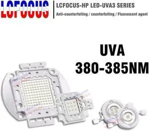 Power LED Chip 1W 3W 5W 10W 20W 30W 50W 100W UV Purple 380nm 385nm COB Ultraviolet Lights 1W 3W 5W 10W 20W 30W 50W 100W