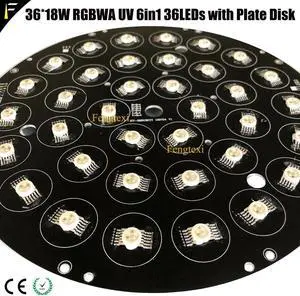 36x10w 36x12w 36x18w LED Moving Head Light 36 LEDs with Disk Plate RGBW RGBWA RGBWA UV Embed LED Plate Assembly Replacement