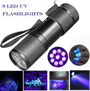 9 LED Flashlight Blacklight Detection 9 LED  Ultra Violet Mini Flashlight Torch Light Lamp AAA battery Flashlights