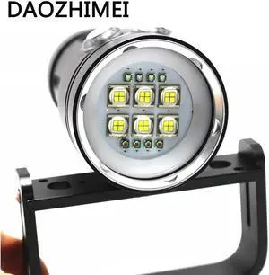 8000 lumens Led Underwater Video Diving light 6 LED White + 4x Red +4x UV / Blue Light 18650 Battery Waterproof Torch