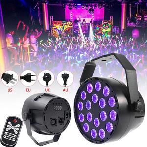 Purple Light 18LED Mini Flash Stage Par Light Support Auto Voice Remote Remote Control For KTV Disco Bar Home Christmas Party