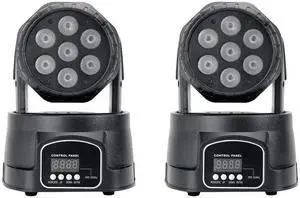 2pcs LED Wash 7x18W RGBWA+UV/7x12W RGBW Moving Head Lighting 6 in1 RGBWA+UV For Disco DJ KTV 12/16 DMX Channels Stage Dj Lights