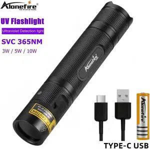 SV005 UV led Flashlight 365nm Invisible Torch Urine Stains Detector Passport currency Blood check Portable flashlight