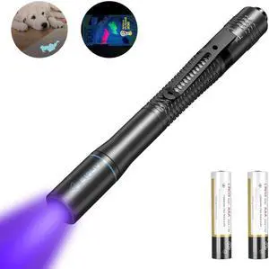 LED UV flashlight Ultraviolet Torch 365nm UV Light 850mW max output AAA battery light for Pet Urine Stains detection