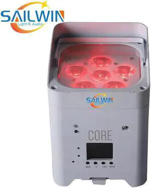6X18W Battery Powered Smart  LED Par Lights DJ RGBAW UV Wash Disco Light DMX Controller Effect For Small Paty KTV Stage Lighting