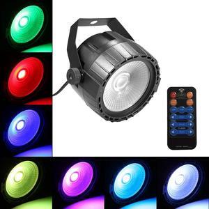 10W RGB UV COB LED Par Light Wireless Remote Control Stage Bright Smooth Lighting Lamp DJ DMX Lights for Party Bars Show EU Plug