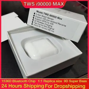 True Bluetooth 5.0 Earphone  I90000 MAX TWS Wireless Headphons Sport Handsfree Earbuds 8D Stereo Gaming Headset with Mic