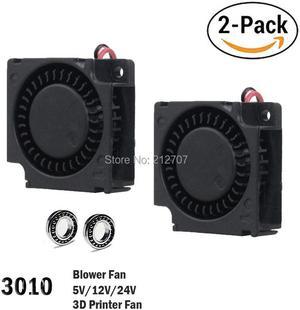 2Pcs  30mm 3cm 3D Pritner Fan 5v 12v 24v Blower Fan Ball/Sleeve Bearing 30mm x 30mm x 10mm Blower Cooling Cooler Fan