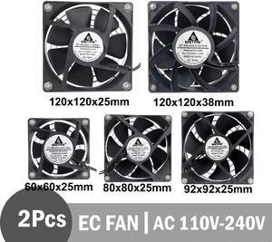 2Pcs   EC Brushless Fan Axial Fan 60mm 80mm 90mm 120mm PC Cooler AC 110V 115V 120V 220V 230V 240V EC Fan Computer Case