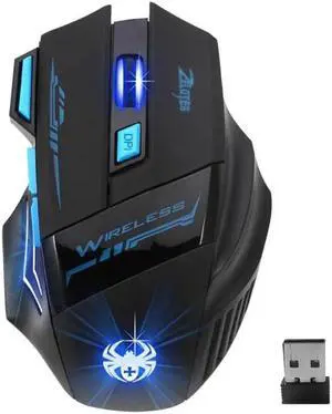 F14 2.4GHz Wireless USB Optical Mouse 2400DPI 7 Buttons Mice LED Adjustable Ergonomic Gaming Mouse for PC Computer