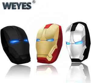 Iron Man Mouse Wireless Mouse Gaming Mouse Gamer Computer Mice Button Silent Click 800/1200/1600/2400DPI Adjustable computer