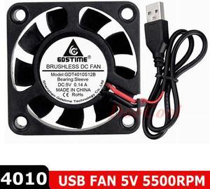 500pcs/lot  40mm Mini USB Fan 5V 40x40x10mm 4010 4cm Laptop Computer PC Cooler Cooling Fans