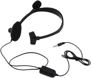 Black Over-ear Wired Earphone Headphones with Microphone Gaming Headset for PC Ear Hook Line Type