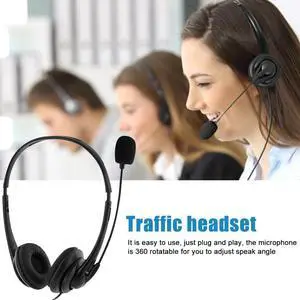 Telephone/Computer Headset with Microphone Noise Cancelling and Volume Controls for Computer Laptop PC