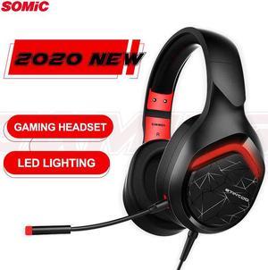 2020  Gaming Headset Headphones LED Light 3.5mm USB 7.1 Surround Sound Headphone Breathable Earmuff Game Earphone for PC