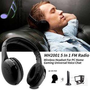 5 In 1 Wireless Headset Headphone Universal Noise Cancelling Voice Chat For PC FM Radio High Fidelity Home Headphone