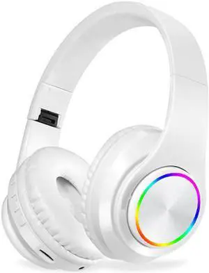 5.0 Luminous Led Wireless Headset Stereo Over Ear Foldable Headphones With Mic For PC Computer Games Laptops In Stock