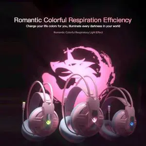 Wired Headset Gamer Pink Cat Ear Headset Cute PS4 Phone PC With Microphone 3.5mm USB Gaming Phone PS4 Overear Gamer Pink