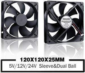 120mm 12cm 12025 Fan 5V 12V 24V 120mm*120mm*25mm Fan DC Brushless Cooling Fan 120x120x25mm USB 2PIN PC Computer Case Cooler