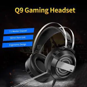 Headset Wired  Headset with 360° Noise Reduction Microphone  or 7-color Breathing Light Headphone 3.5mm+USB